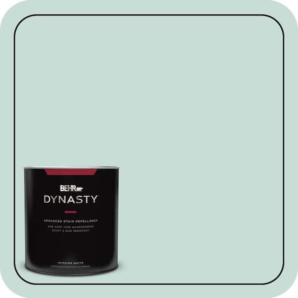 BEHR DYNASTY 1 qt. #MQ3-20 Whipped Mint One-Coat Hide Matte Interior Stain-Blocking Paint & Primer