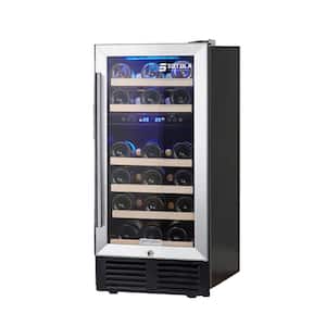 Dual Zone 28-Bottle Free Standing in Wine Cooler with Professional Compressor Stainless Steel