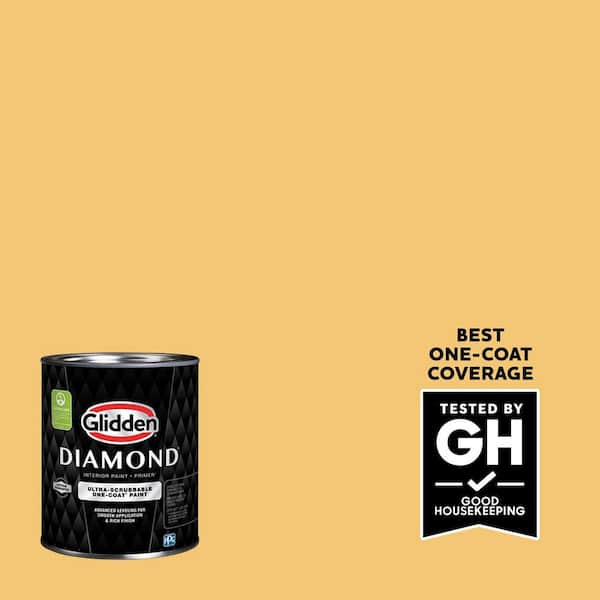Glidden Diamond 1 qt. PPG1209-4 Yukon Gold Semi-Gloss Interior Paint with Primer