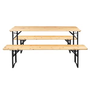 Wood Table Outdoor Picnic Table and Bench Set