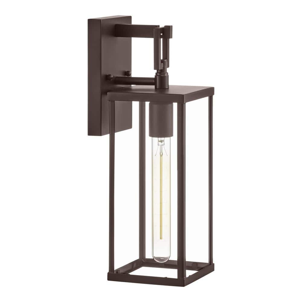 Porter Hills 15.68 in. Dark Olde Bronze Hardwired Outdoor Wall Light Lantern Sconce with No Bulb Included price history on PriceWatchPro