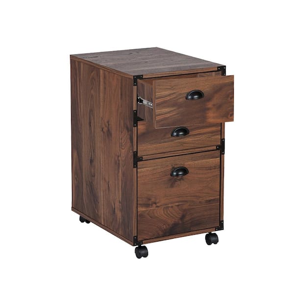 SAINT BIRCH Bombay Walnut 3-Drawer Lateral File Cabinet