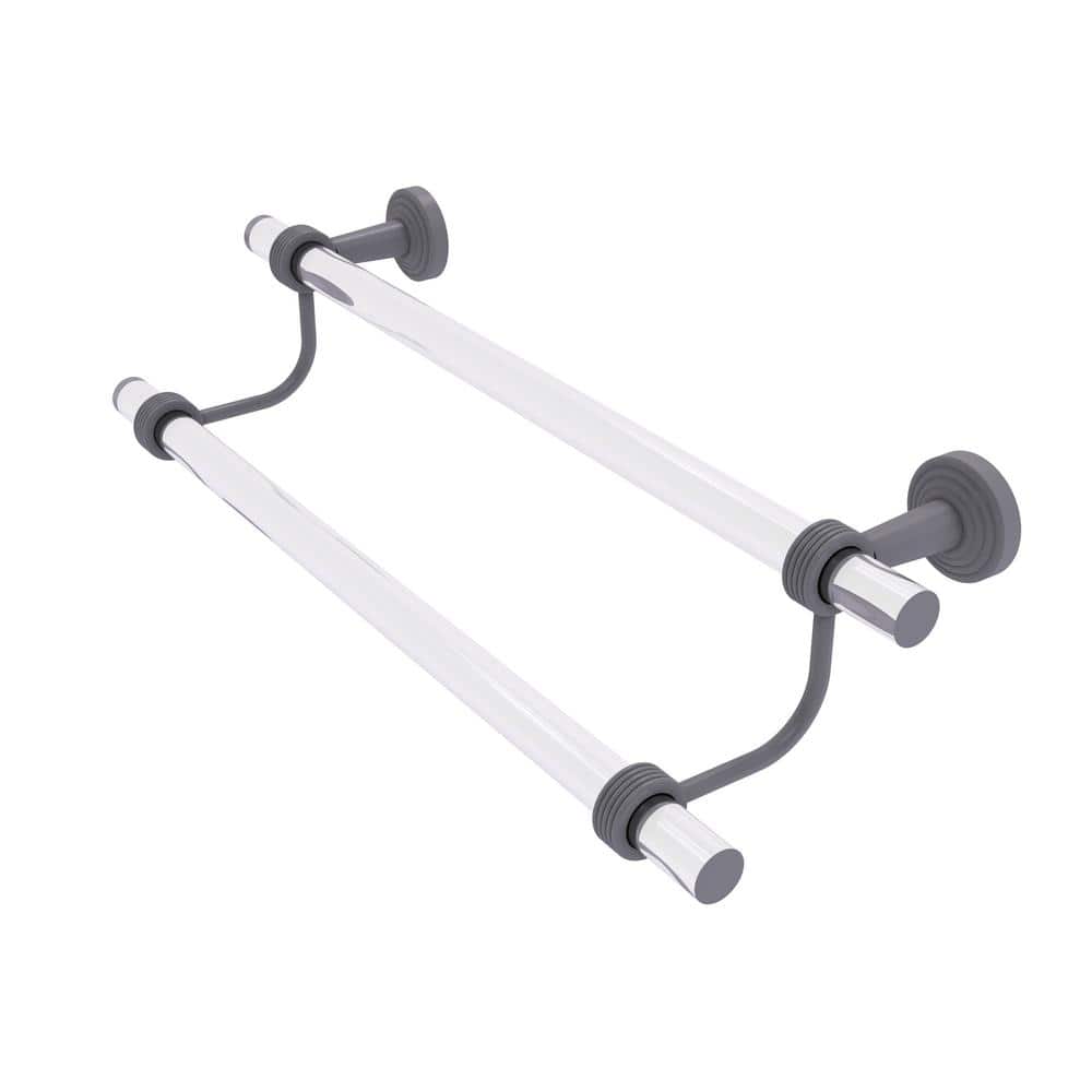 Pacific Beach Collection 18-Wall Mounted Double Towel Bar in Matte Gray with Groovy Accents price history on PriceWatchPro