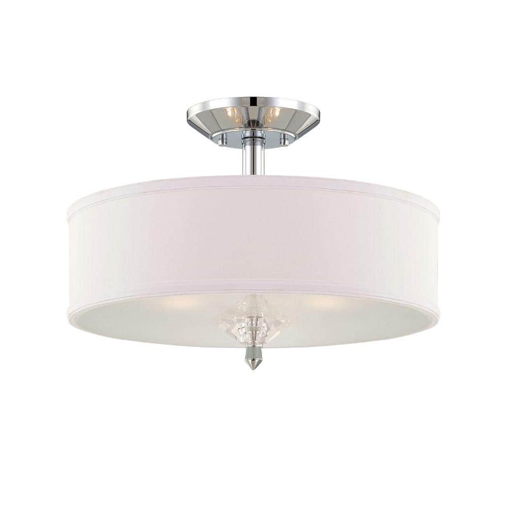 Palatial Chrome 15.75" Semi Flush Mount with Elongated Candles