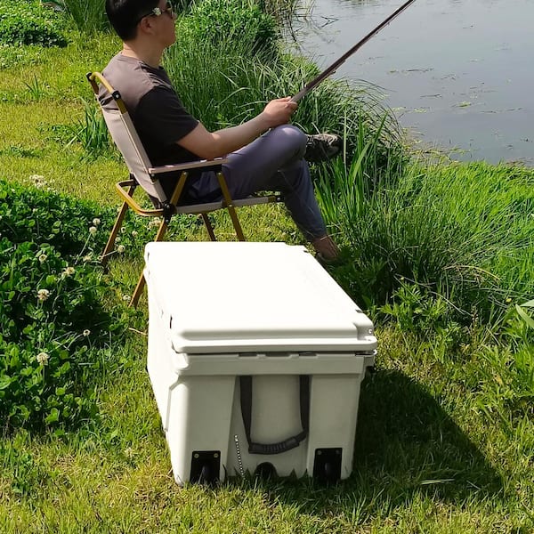 Tatayosi 18 .5 in. W x 29.5 in. L x 15.5 in. H White Portable Ice Box  Cooler 65QT Outdoor Camping Beer Box Fishing Cooler P-DJ-106573 - The Home  Depot