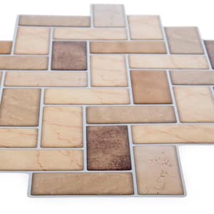 Self-Adhesive Peel and Stick Herringbone Backsplash Wall Tiles