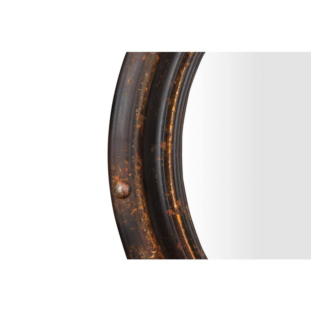Nautical Charm Round Leather & Wood Porthole Mirror for Kids