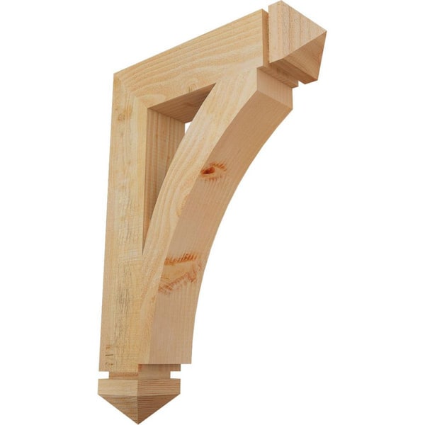 Ekena Millwork 4 in. x 26 in. x 18 in. Douglas Fir Thorton Arts and Crafts Rough Sawn Bracket