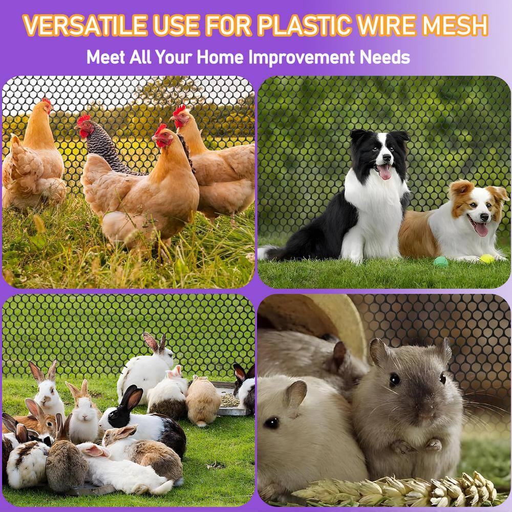 16 in. x 10 ft. Black Plastic Chicken Wire Mesh Fence