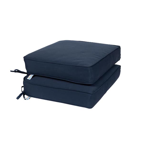 Island Retreat All-Weather 18.5 x 16 2-Piece Outdoor Seat Cushion Navy Solid