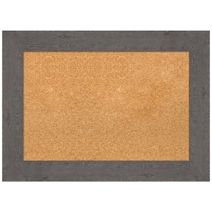 Amanti Art Rustic Plank Framed Cork Bulletin Memo Board 23-Inch x 17-Inch, Gray