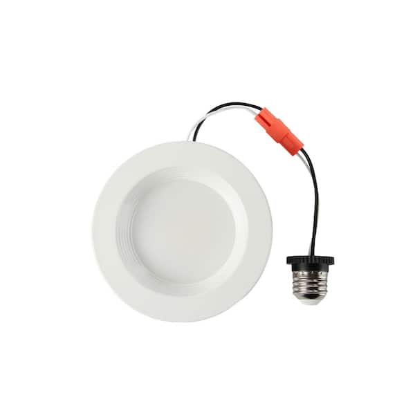 MEDINAH POWER 4 in. 60-Watt Equivalent LED Dimmable Retrofit Downlight with E26 Base Adaptor, 600 Lumens, 2700K-5000K Selectable