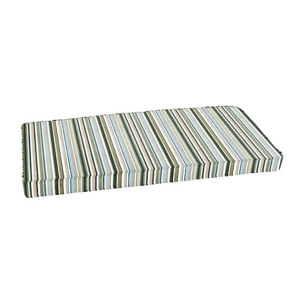 SORRA HOME 45 in. x 18 in. Indoor/Outdoor Corded Bench Cushion in Sunbrella Highlight Ivy