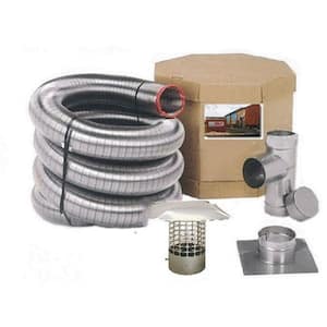 Flex-All Single-Ply 5.5 in. x 25 ft. Stainless Steel Pipe Chimney Liner Kit