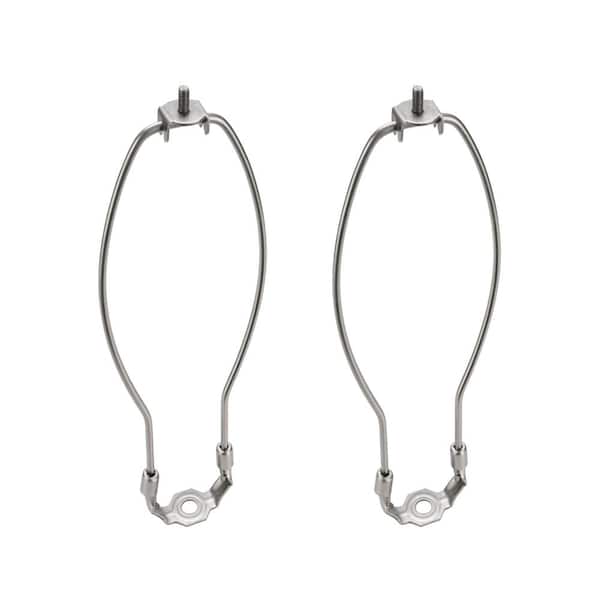 11 in. Satin Nickel Detachable Lamp Harp with Saddle (2-Pack)