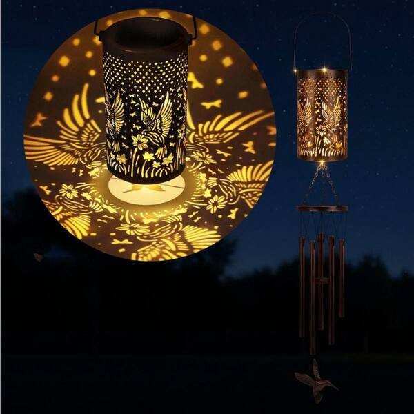 36 in. H Metal Hummingbird Solar Wind Chimes D0C8J31BDZ - The Home