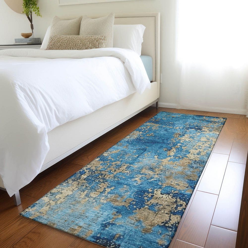 Chantille Machine Washable Indoor/Outdoor Abstract ACN1789 Blue 2 ft. 3 in. x 7 ft. 6 in. Runner Rug price history on PriceWatchPro