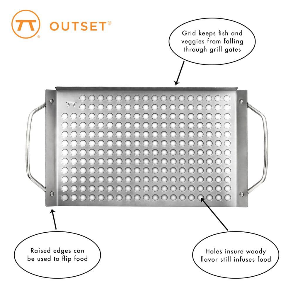 Compact Stainless Steel Outdoor Grill Topper Grid with Handles