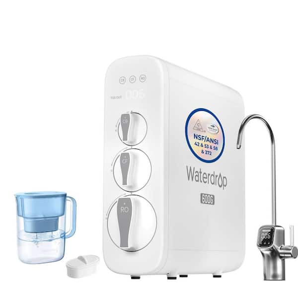 G3 RO System, 8-Stage Filtration, NSF Certified, Smart LED Faucet, 200-Gallon Long-Life Lucid Water Filter Pitcher, Blue