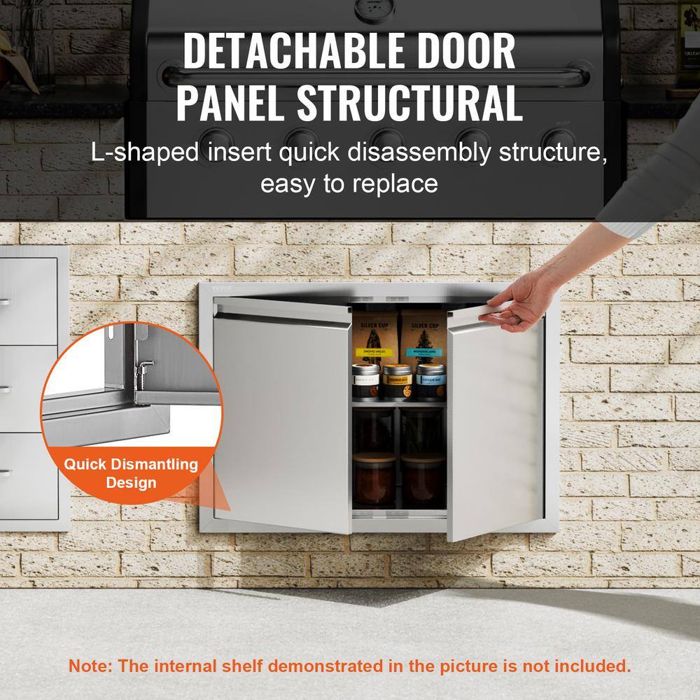 Stainless Steel Double Outdoor Kitchen Access Door