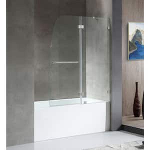 5 ft. Right Drain Tub in White with 48 x 58 in. Frameless Hinged Tub Door with Brushed Nickel Hardware