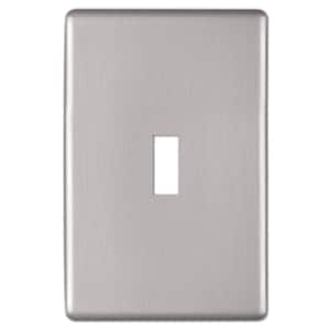 Kentley Screwless 1-Gang Toggle Steel Wall Plate - Brushed Nickel