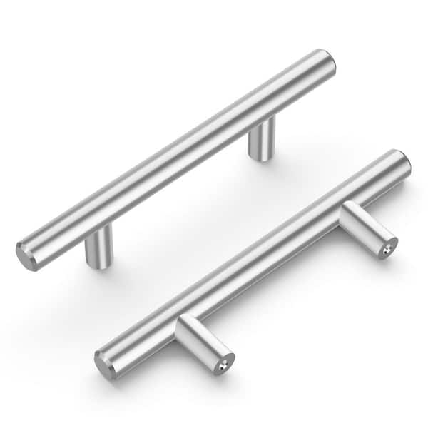 HICKORY HARDWARE Bar Pulls Collection Pull 3 in. (76mm) Center to Center Chrome Finish Modern Zinc Bar Pull (10 -Pack )