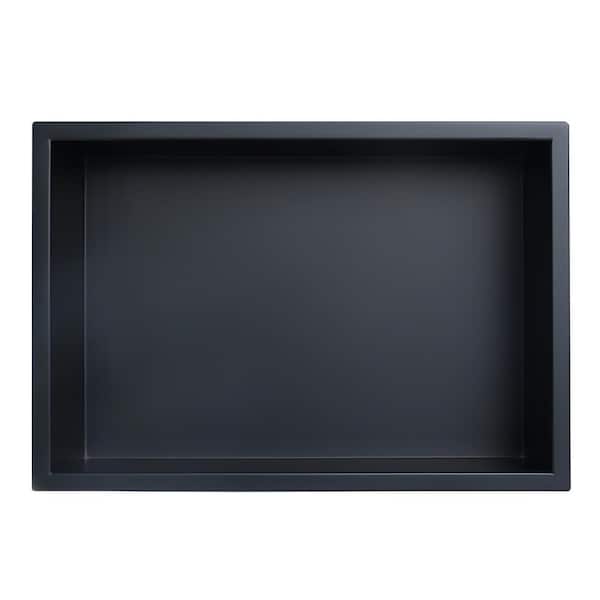 JAG PLUMBING PRODUCTS Showroom Series 12 in. x 18 in. Stainless Steel Shower Niche in Matte Black
