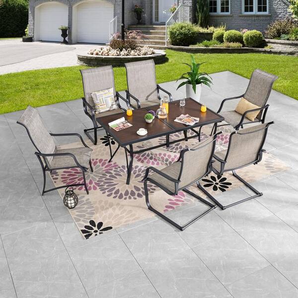 TOP SPACE 7-Piece Metal Bar Height Outdoor Dining Set TP24818