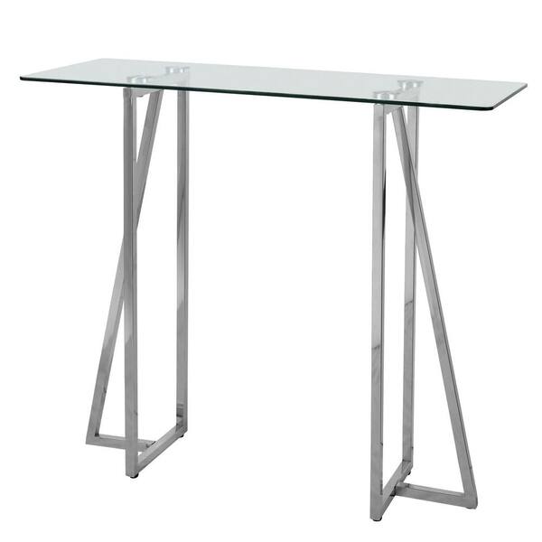 Kenroy Home Calder Steel Glass Top Console Table