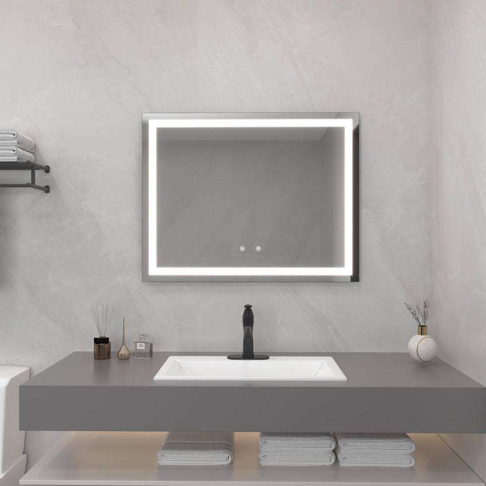 Luminous Crystal 32"x24" Frameless LED Bathroom Vanity Mirror