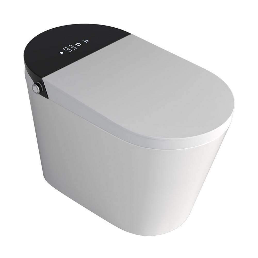 White Elongated Electric Smart Bidet Toilet with Heated Seat and LED Display