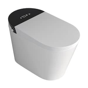 Elongated Electric Smart Bidet Toilet 1.28 GPF in White with Auto Open/Close, LED Display, Warm Water Wash