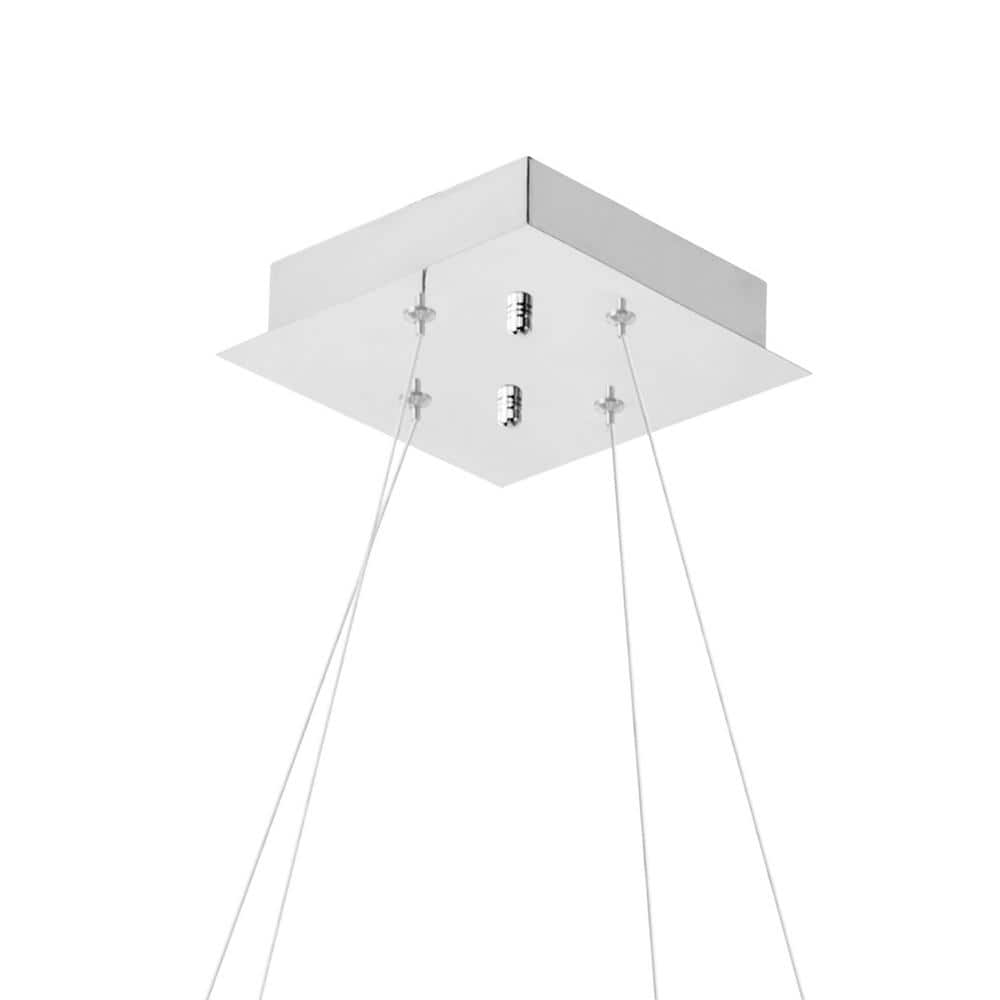 Mini Crystal Chrome 15" Square LED Chandelier