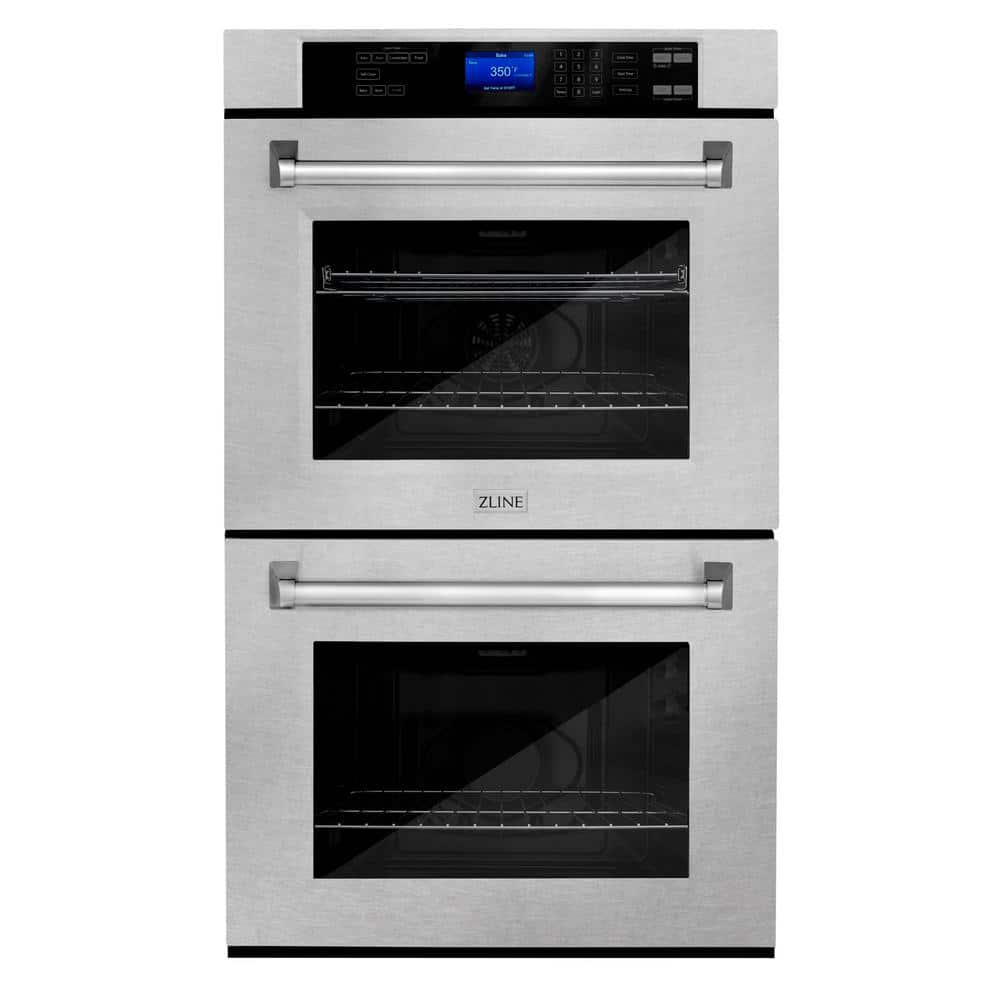 ZLINE Kitchen and Bath 30 in. Double Electric Wall Oven with True Convection in Fingerprint Resistant Stainless Steel, DuraSnow Stainless Steel