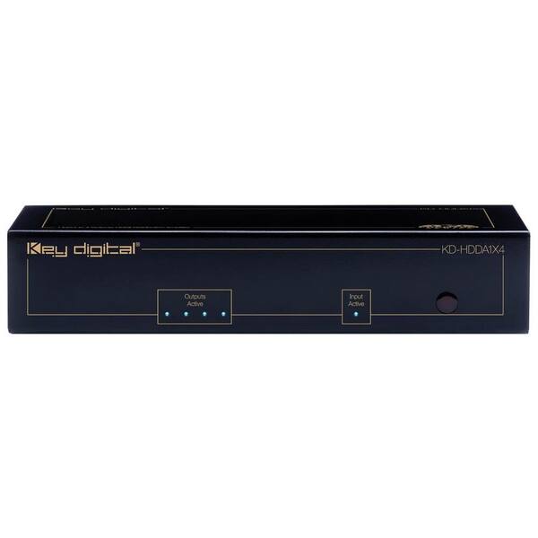 Key Digital 1 HDMI and DVI Input to 4 HDMI and DVI Outputs Distribution Amplifier-DISCONTINUED
