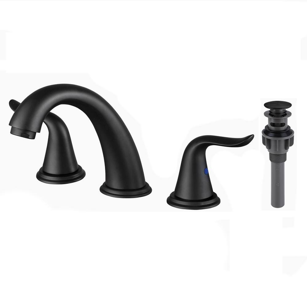 ALEASHA 8 in. Widespread Double Handle Bathroom Sink Faucet in Matte