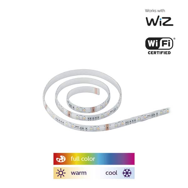 Philips 3.3 ft LED Smart Wi-Fi Color Changing Light Strip Extension Powered  by WiZ with Bluetooth (1-Pack) 560763 - The Home Depot