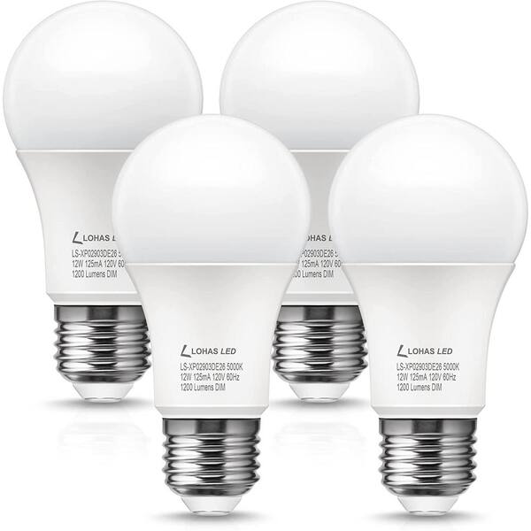 4PK 40W Equivalent LED Light Bulb 5K Day Light Dimmable LED Bulb A19 LED Bulb 