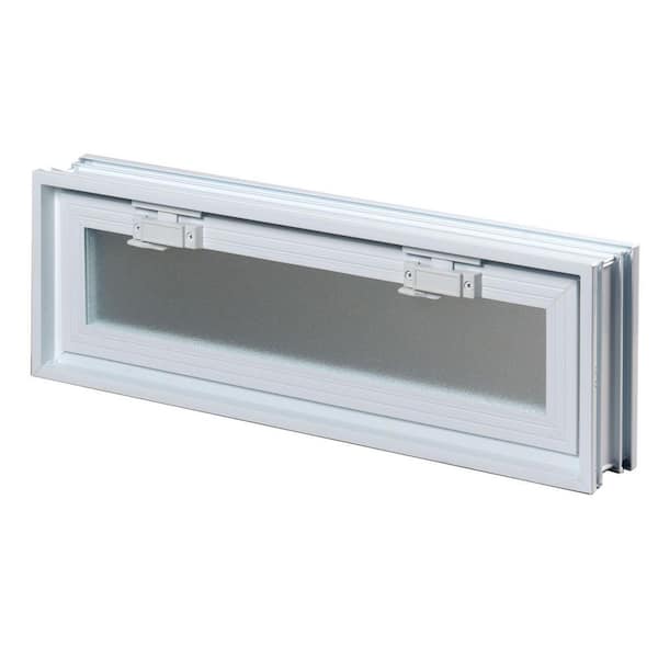 Clearly Secure 3 in. Thick Series 24 in. x 8 in. x 3 in. Hopper Vent for Glass Block Windows (Actual 23.25 in. x 7.75 in. x 3.12 in.)