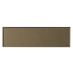 Transitional Design Style Bronze Subway 3 in. x 12 in. Glass Decorative Backsplash Tile (1 sq. ft./Case)