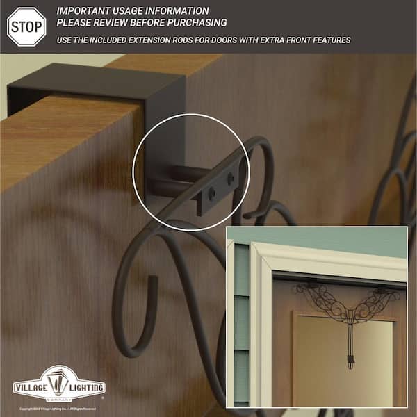 White Metal 5 in. Artificial - 19 in. Artificial Adjustable Wreath Hanger (Colonial Design)