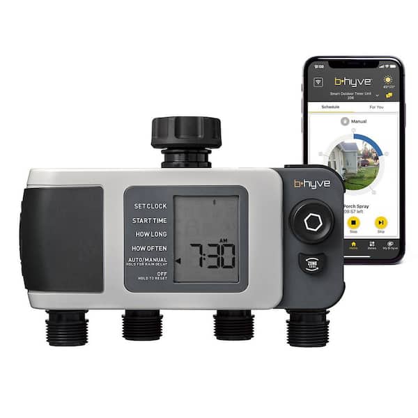 B-hyve XD Bluetooth 4-Outlet Hose Watering Timer Sprinkler Timer