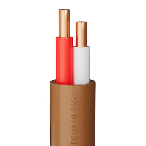 20 ft. 20/2 Brown Bell Garage Door Wire-CL3R/FT4/CMR Riser Rated Solid Copper UV Resistant Low Voltage Outdoor/Indoor