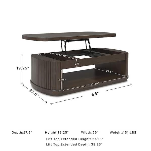 Signature DESIGN BY ASHLEY Korestone 56 in. Dark Brown Rectangle