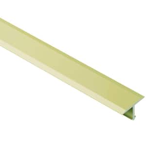 Reno-T Satin Brass Anodized Aluminum 17/32 in. x 8 ft. 2-1/2 in. Metal T-Shaped Tile Edging Trim