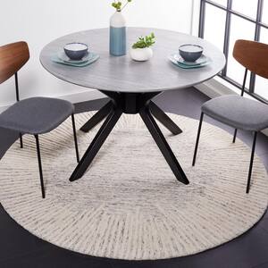 Abstract Gray/Ivory 6 ft. x 6 ft. Marle Eclectic Round Area Rug