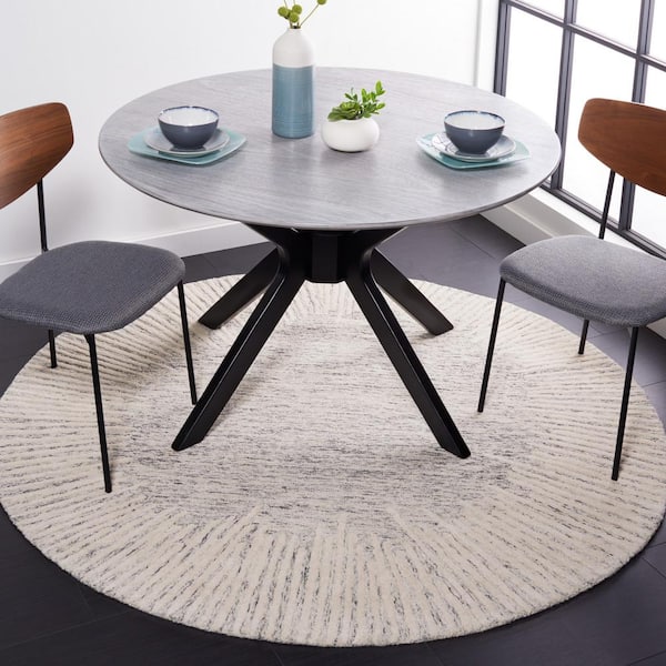 Abstract Gray/Ivory 6 ft. x 6 ft. Marle Eclectic Round Area Rug