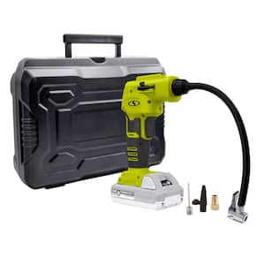 24-Volt Cordless Portable Inflator and Nozzle Adapters Kit with 2.0 Ah Battery + Charger