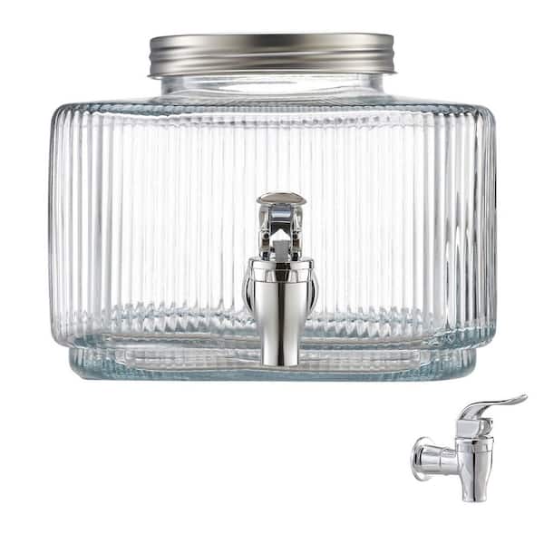 0.8 Gal. Glass Beverage Dispenser with No-Drip Spigot and Lid, Iced Tea, Lemonade, Juice, Water for Hotels 2025 update